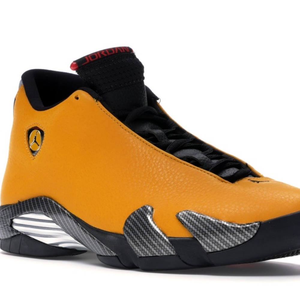 Jordan 14 Retro Ferrari University Gold Sneakers